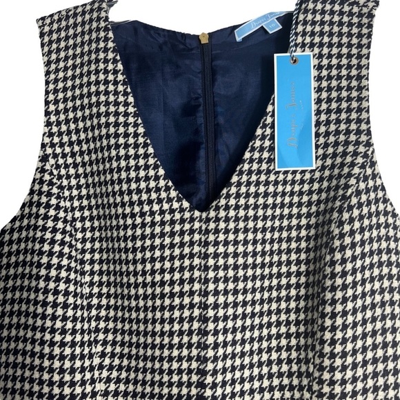 DRAPER JAMES Houndstooth Sleeveless Dress in Black / White Size 10 NWT - Picture 3 of 9